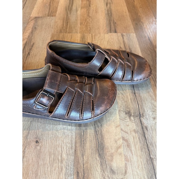 Vintage Birkenstock Memphis Fisherman Shoes Brown Leather EU 40 L9 M7 - Picture 5 of 10